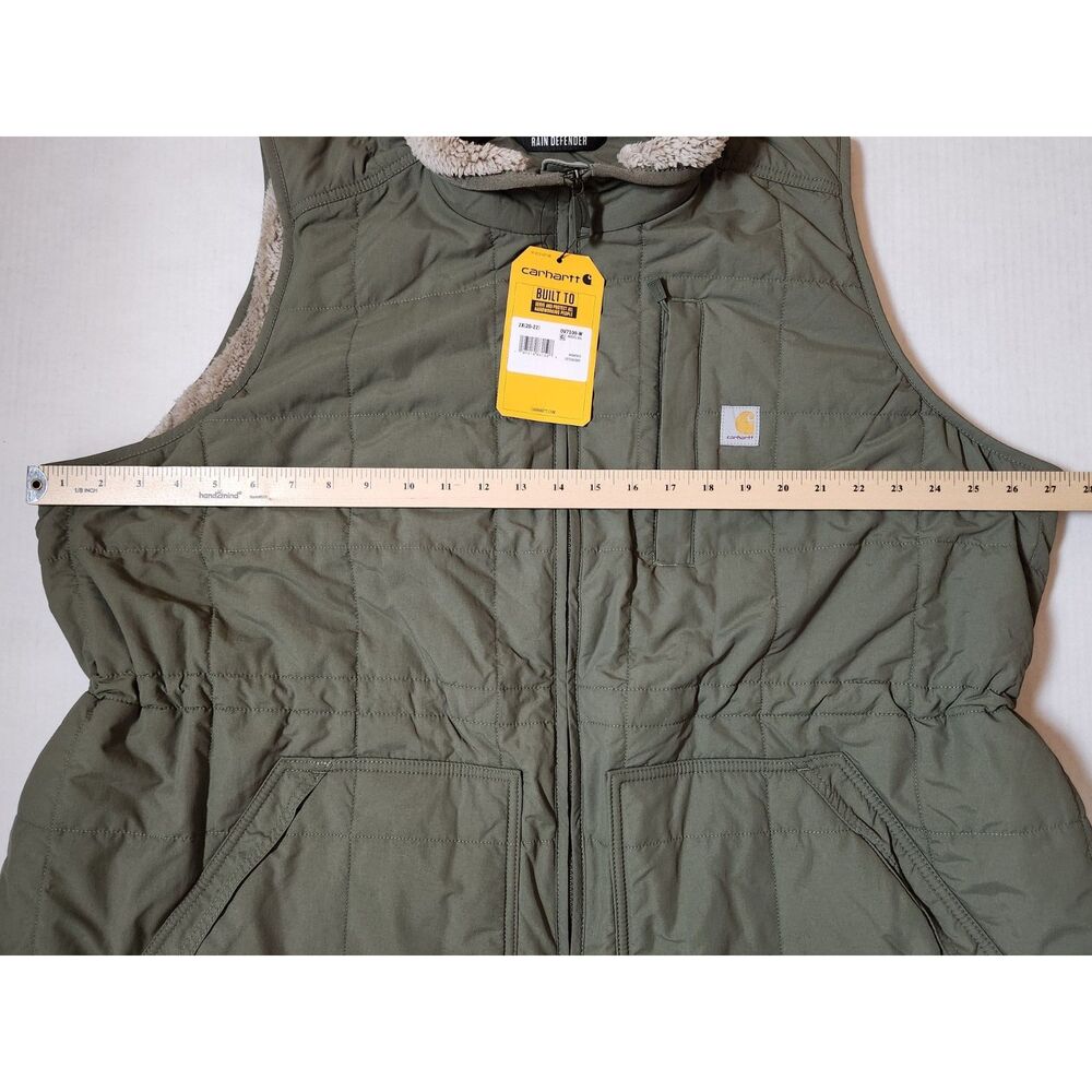 Carhartt Rain Defender Lightweight Insulated Mock‑Neck Vest Women’s 2X Green - Picture 5 of 8